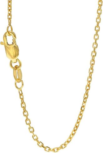 14k Solid Gold Yellow White Or Rose 1.1 mm Cable Chain Necklace 16" 18" 20" 24" Lobster Claw Clasp in Kuwait