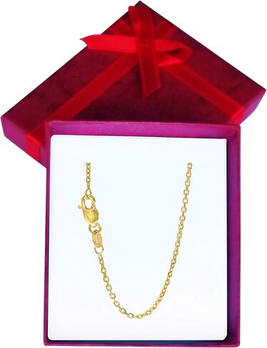 14k Solid Gold Yellow White Or Rose 1.1 mm Cable Chain Necklace 16" 18" 20" 24" Lobster Claw Clasp in Kuwait
