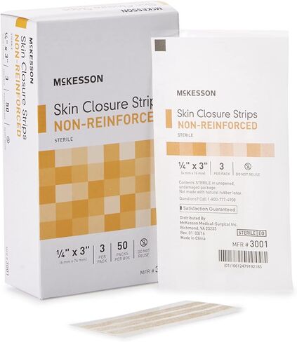 McKesson Skin Closure Strips, Sterile, Non-Reinforced, 1/4 in x 3 in, 50 Count in Saudi Arabia