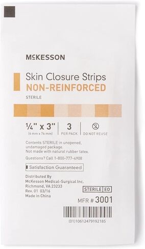 McKesson Skin Closure Strips, Sterile, Non-Reinforced, 1/4 in x 3 in, 50 Count in Saudi Arabia