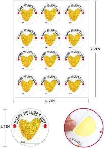 Waahome to From Mothers Day Stickers - 36pcs Happy Mother's Gift Hights Tarks 1.5 "Flower Mom Stickers for Gift Wrap Box Envelope Envelop in Kuwait