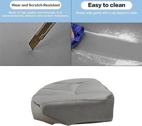 FZJDSD Pewter Gray Passenger Side Bottom Replacement Leather Seat Cover Compatible with Chevy GMC Tahoe Suburban Avalanche Yukon Silverado Sierra 2003 2004 2005 2006 2007 in Saudi Arabia