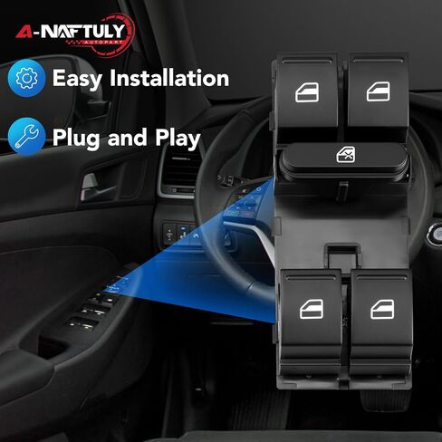 Driver Side Master Power Window Switch Replacement for Volkswagen VW Jetta 2005-2016, Passat 2006-2017, Golf 2010-2014, Rabbit, GTI, CC, Front Left, 1K4959857, 5ND959857, 5K4959857 in Saudi Arabia