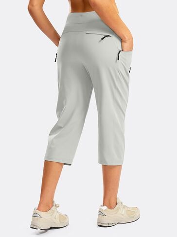 G Gradual Women's Capri Pants with 3 Zipper Pockets Lightweight Quick Dry Hiking Travel Capris Pants for Women Casual Summer in Saudi Arabia