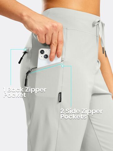 G Gradual Women's Capri Pants with 3 Zipper Pockets Lightweight Quick Dry Hiking Travel Capris Pants for Women Casual Summer in Saudi Arabia