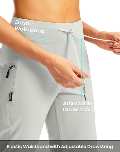 G Gradual Women's Capri Pants with 3 Zipper Pockets Lightweight Quick Dry Hiking Travel Capris Pants for Women Casual Summer in Saudi Arabia