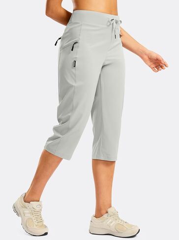 G Gradual Women's Capri Pants with 3 Zipper Pockets Lightweight Quick Dry Hiking Travel Capris Pants for Women Casual Summer in Saudi Arabia