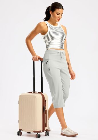 G Gradual Women's Capri Pants with 3 Zipper Pockets Lightweight Quick Dry Hiking Travel Capris Pants for Women Casual Summer in Saudi Arabia
