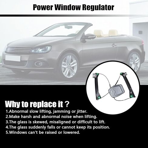 GXARTS Front Right Passenger Side Power Window Regulator 1Q0837462G Compatible with VW Volkswagen Eos 2008 2009 2010 2011 2012 2013 2014 2015 2016 in Saudi Arabia