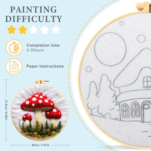 Perycomly Needle Felting Kit for Beginner – Cat Needle Wool Felting Set with Needles, Foam Pad, Felt Cloth, Picture Frame, and Instructions – Great Gift Decoration in Saudi Arabia