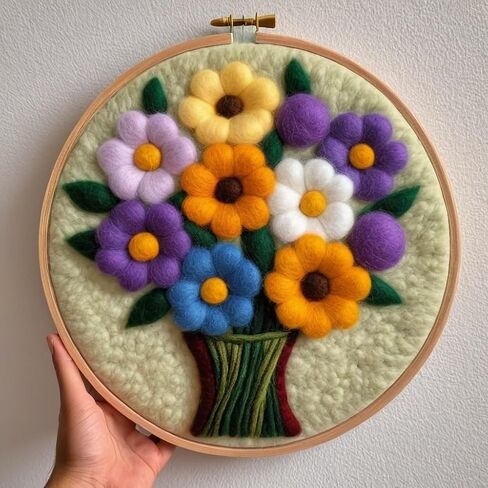 Perycomly Needle Felting Kit for Beginner – Cat Needle Wool Felting Set with Needles, Foam Pad, Felt Cloth, Picture Frame, and Instructions – Great Gift Decoration in Saudi Arabia