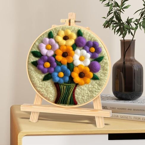 Perycomly Needle Felting Kit for Beginner – Cat Needle Wool Felting Set with Needles, Foam Pad, Felt Cloth, Picture Frame, and Instructions – Great Gift Decoration in Saudi Arabia