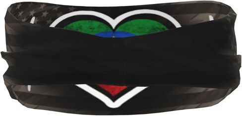 Ethiopia Flag Ethiopian Pride Heartbeat Multifunctional Sweatband for Running Basketball Fitness Men and Women1 in Saudi Arabia