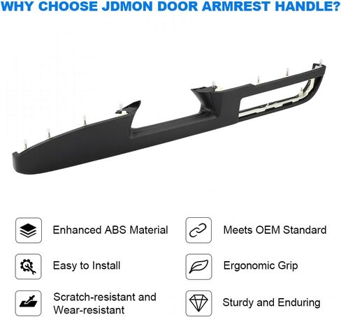 JDMON Front Left Driver Interior Armrest w/Door Release Handle Above Armrest 27 Inch Replaces 80994 Replacement for Chevy GMC Avalanche Suburban Silverado Sierra 1500 2500HD 3500HD Yukon 2010-2014 in Saudi Arabia