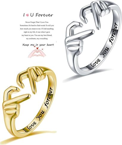 Adjustable Hand Heart Irish Claddagh Ring, Love Heart Claddagh Couple Ring Promise for Women, Heart Jewelry Valentine's Day Rings Mothers Day Valentines Holiday friends in Kuwait