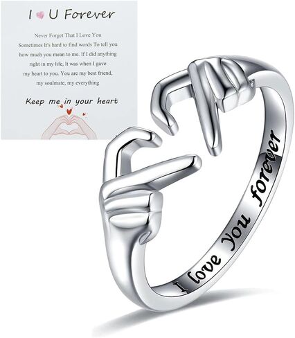 Adjustable Hand Heart Irish Claddagh Ring, Love Heart Claddagh Couple Ring Promise for Women, Heart Jewelry Valentine's Day Rings Mothers Day Valentines Holiday friends in Kuwait