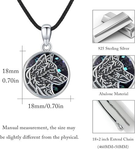 MEDWISE Wolf Viking Locket Necklace 925 Sterling Silver Wolf Locket That Holds Pictures Personalized Wolf Photo Memorial Wolf Jewelry for Women Men Son Lover Gift Valentines in Saudi Arabia