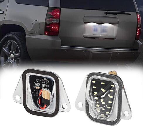 White LED License Plate Lights Tag Lamp Assembly for Cadillac Escalade ATS,2015-2020 Chevy Tahoe Suburban Malibu/GMC Yukon XL, 2pcs Rear License Plate Lamp in Kuwait