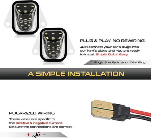 White LED License Plate Lights Tag Lamp Assembly for Cadillac Escalade ATS,2015-2020 Chevy Tahoe Suburban Malibu/GMC Yukon XL, 2pcs Rear License Plate Lamp in Kuwait