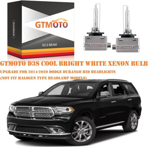 for 2014 2015 2016 2017 2018 2019 2020 Dodge Durango HID Headlights with D3S Xenon Bulb Only, RT SRT SXT Sport OE 35W Headlamp, 6000K Bright White L0000D3S D3SC1 Bi-xenon Lights, 2-Pack in Saudi Arabia