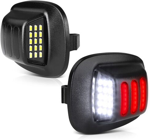 VIPMOTOZ Full LED Rear License Plate Lights Lamps w/Red Strips Compatible With 1998-2004 Compatible with Nissan Frontier 1994-2004 Xterra Chrome Housing Clear Lens in Saudi Arabia