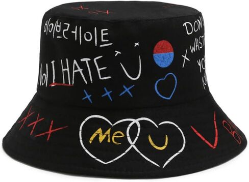 قبعات Mrotrida Fire Bucket للنساء في الهواء الطلق، قبعات صياد منقوشة بنمط النار، قبعات مطبوعة برسومات متوهجة in Kuwait