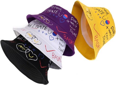 قبعات Mrotrida Fire Bucket للنساء في الهواء الطلق، قبعات صياد منقوشة بنمط النار، قبعات مطبوعة برسومات متوهجة in Kuwait