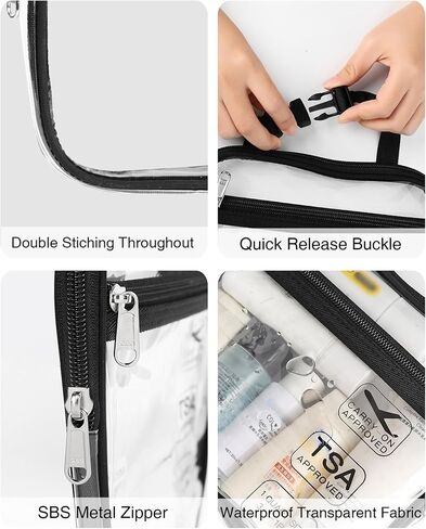 Clear Travel Bag with Tsa Approved Toiletry Bag Hanging Toiletry Bag in Kuwait