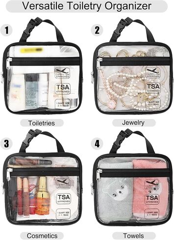 Clear Travel Bag with Tsa Approved Toiletry Bag Hanging Toiletry Bag in Kuwait