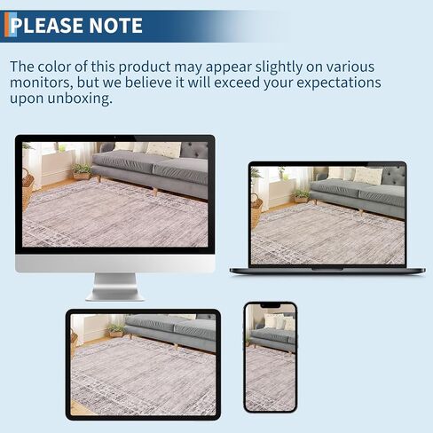 GarveeHome 5x7 Washable Area Rug for Living Room Vintage Border Rug Stain Resistant Dining Room Boho Throw Carpet with Rubber Backing Bordered Rug for Bedroom Kitchen Home Decor, Brown in Saudi Arabia