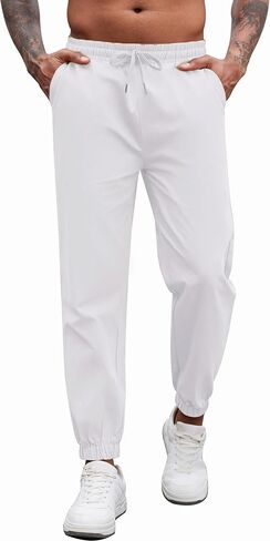 COOFANDY Men's Casual Joggers Pants Cotton Elastic Waist Drawstring Chino Pants Hiking Outdoor Track Sweatpants in Saudi Arabia