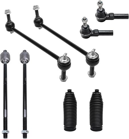 Detroit Axle - Front 8pc Suspension Kit for 05-10 Ford Mustang, 4 Tie Rod Ends 2 Sway Bar End Links 2 Boots & Bellows 2005 2006 2007 2008 2009 2010 Replacement in Saudi Arabia
