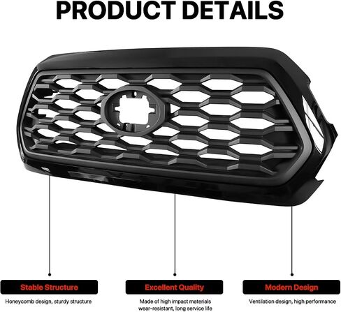 شبكة LED الشبكية العلوية الكاربال الأمامية متوافقة مع 2012-2015 Toyota Tacoma مع مصابيح LED أسود in Kuwait