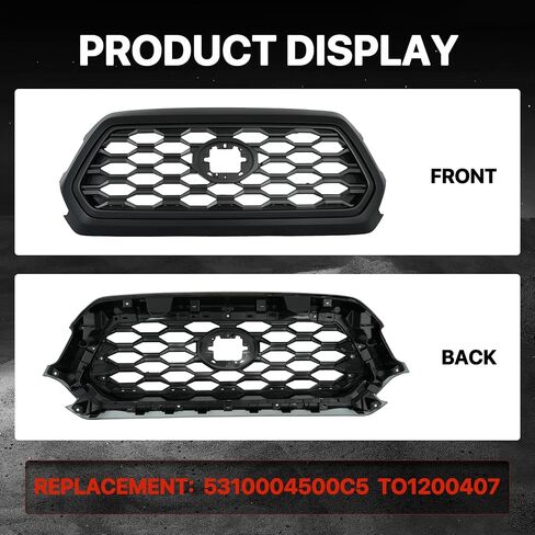 شبكة LED الشبكية العلوية الكاربال الأمامية متوافقة مع 2012-2015 Toyota Tacoma مع مصابيح LED أسود in Kuwait