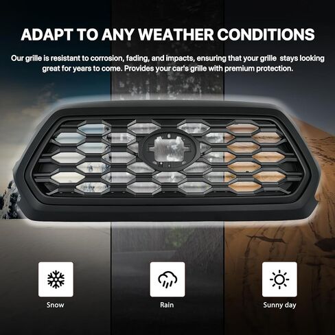 شبكة LED الشبكية العلوية الكاربال الأمامية متوافقة مع 2012-2015 Toyota Tacoma مع مصابيح LED أسود in Kuwait