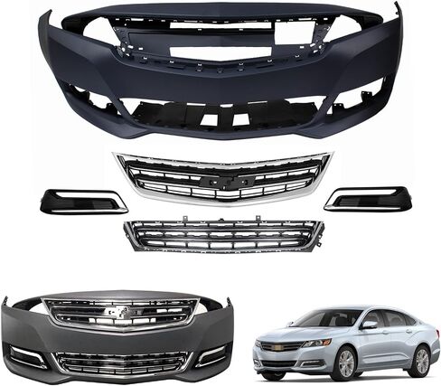 Impala Front Bumper Grille Kit W/Fog Lamp Covers Compatible with 2014 2015 2016 2017 2018 2019 2020 Chevy Impala Complete Front Bumper Kit with Fog Light Covers in Saudi Arabia
