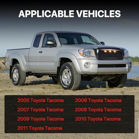 KARPAL Front Upper Mesh Grille LED Grill Compatible with 2012-2015 Toyota Tacoma w/LED Lights Black in Saudi Arabia