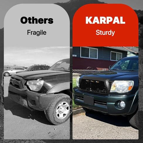 KARPAL Front Upper Mesh Grille LED Grill Compatible with 2012-2015 Toyota Tacoma w/LED Lights Black in Saudi Arabia