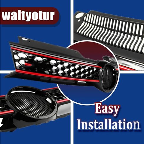 Front Upper Hood Grille Honeycomb Mesh Replacement for Golf GTI 2010 2011 2012 2013 in Saudi Arabia