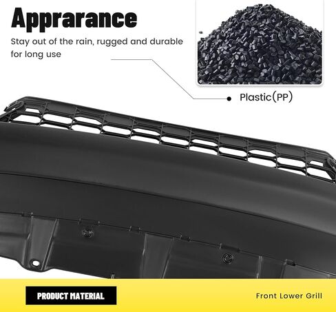 Front Lower Grill Compatible with 2017-2019 Honda Civic EX/EX-L/LX Bumper Face Bar Grille Plastic(PP) Replacement for HO1036128 71102TGGA00 Painted Gloss Black in Saudi Arabia