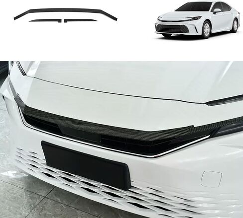 إكسسوارات السيارات المتوافقة مع تويوتا كامري 2025 2026 خارجي الأمامي الشواء الشواء العلوي الشواء تغطية القمامة ABS 3pcs (نمط أسود لامع) in Saudi Arabia