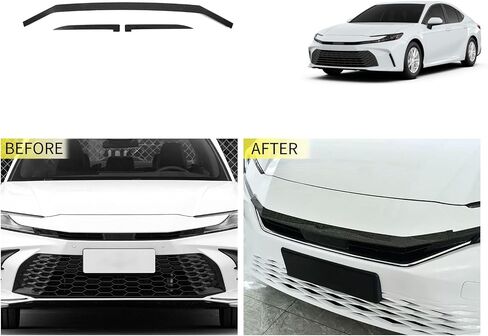 إكسسوارات السيارات المتوافقة مع تويوتا كامري 2025 2026 خارجي الأمامي الشواء الشواء العلوي الشواء تغطية القمامة ABS 3pcs (نمط أسود لامع) in Saudi Arabia