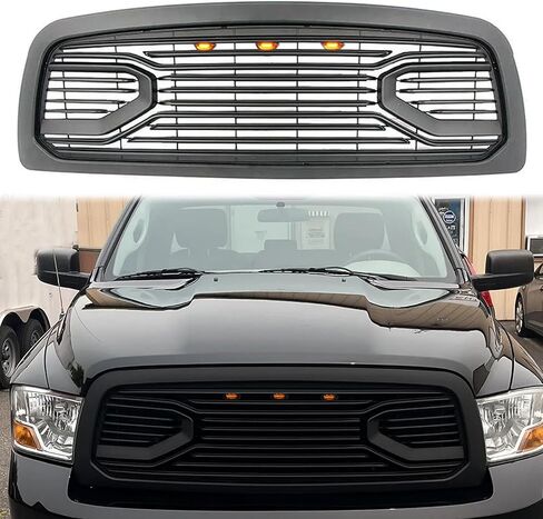 Front Grille Compatible with 2009-2012 Ram 1500, Big Horn Front Bumper Grill with letters (Matte Black) in Saudi Arabia