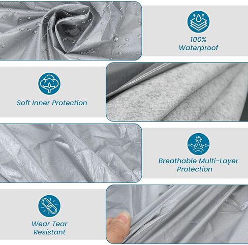 Car Cover for All Weather UV Waterproof Fit 2008 2009 2010 2011 2012 2013 2014 2015 2016 2017 2018 2019 2020 Maserati GRANTURISMO - Premier Series (Black) in Saudi Arabia