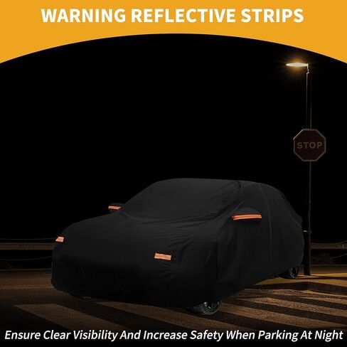 Car Cover Waterproof All Weather Sun Rain Protection Full Exterior Cover for Toyota Corolla Sedan 190T-PU Black with Left Side Zippers in Saudi Arabia