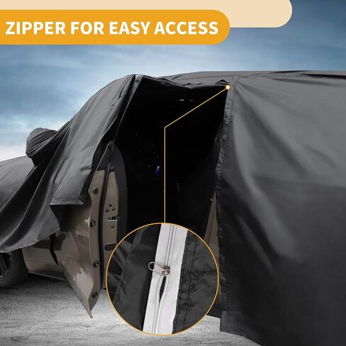 Car Cover Waterproof All Weather Sun Rain Protection Full Exterior Cover for Toyota Corolla Sedan 190T-PU Black with Left Side Zippers in Saudi Arabia