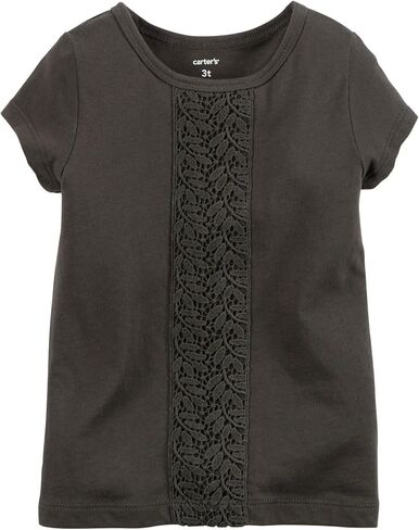 Carter's Little Girls' Lace Tee (Kid) - Black - 4 in Saudi Arabia