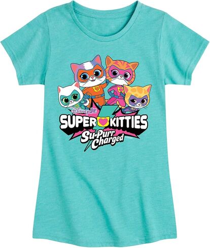 البسيسات الهجينة Super Apparel - مجموعة شعار - فتيات مزودات تي شيرت قصير الأكمام in Kuwait