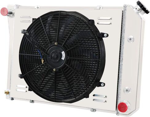 ALLOYWORKS 4 Row All Aluminum Radiator+Shroud Fan+Relay For 1967-1988 Chevy Nova Chevelle / 1965-1987 Buick Regal LeSabre in Saudi Arabia