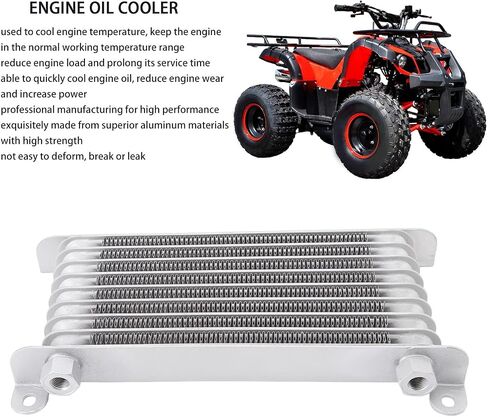 8-Layer Aluminum Motorcycle Oil Cooler for 50ml to 250ml Bikes, Quick Heat Dissipation, Reduced Wear and Easy Direct Fit Installation in Saudi Arabia
